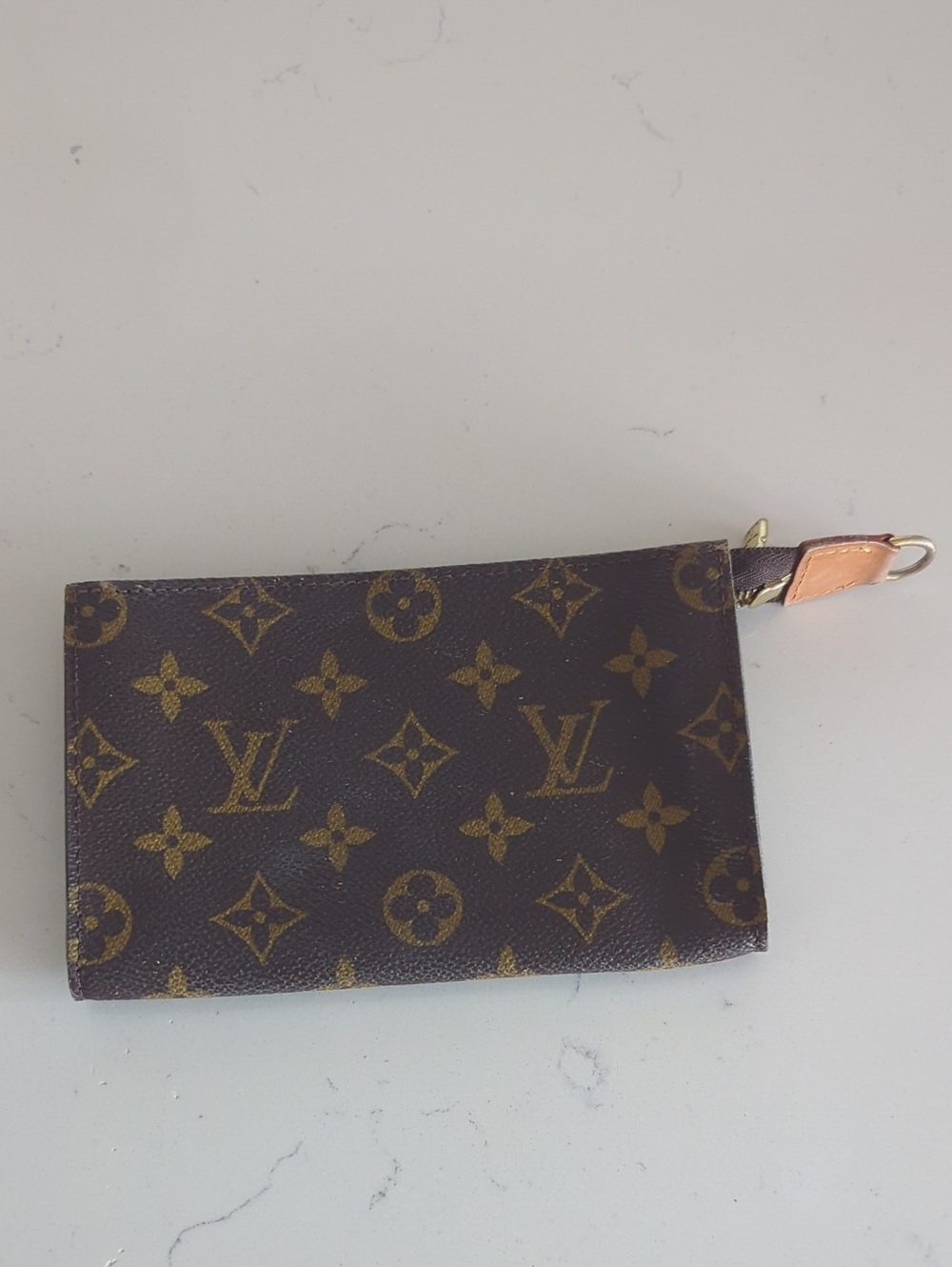 Louis Vuitton Monogram Canvas Zip Pouch in Brown and Gold